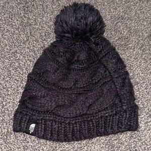The North Face Pom Beanie Deep Purple Knit Hat One Size